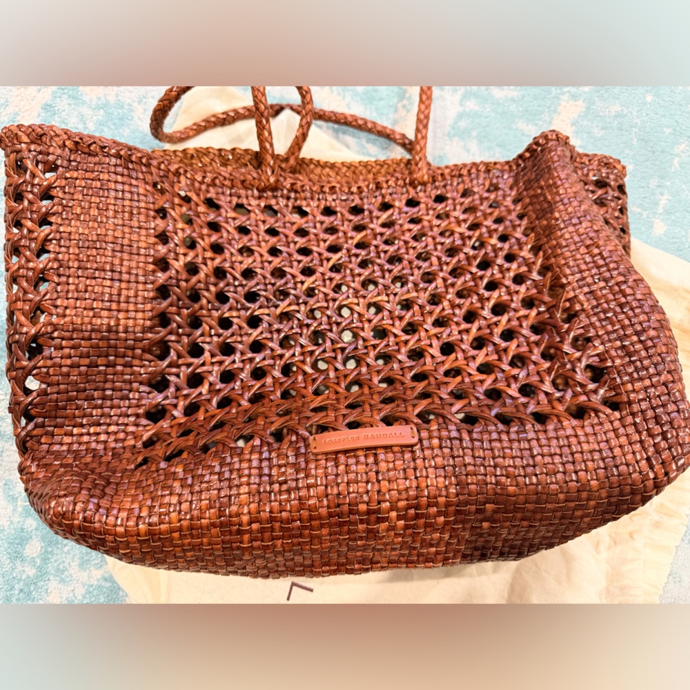 Loeffler Randall Klara Woven Leather Tote Bag - Picture 8 of 11